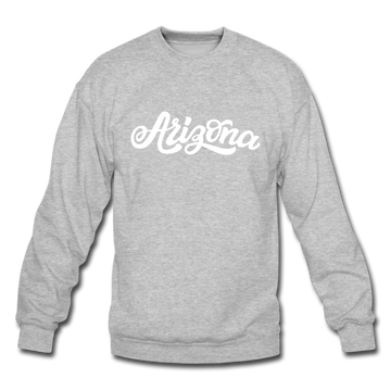 Arizona Sweatshirt - Hand Lettered Arizona Crewneck Sweatshirt - heather gray