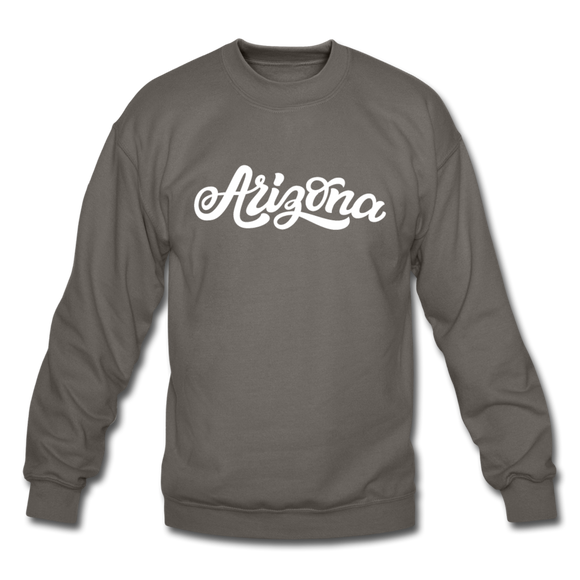 Arizona Sweatshirt - Hand Lettered Arizona Crewneck Sweatshirt - asphalt gray