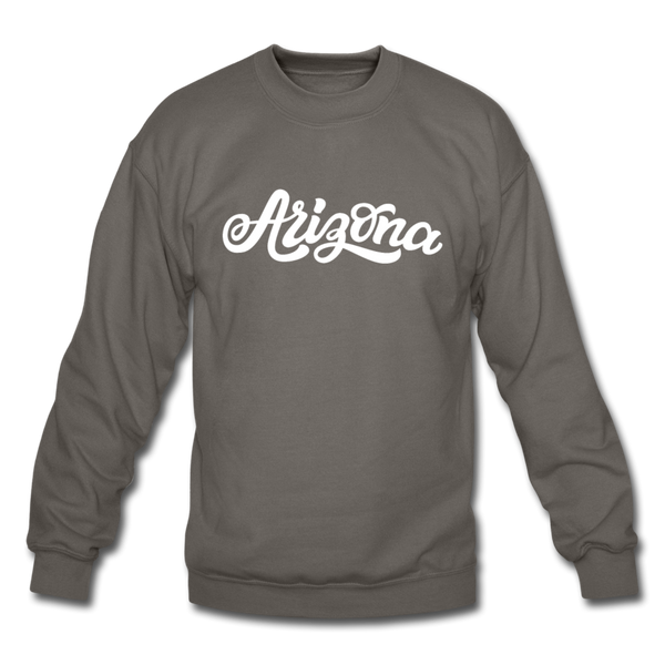 Arizona Sweatshirt - Hand Lettered Arizona Crewneck Sweatshirt - asphalt gray