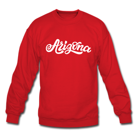 Arizona Sweatshirt - Hand Lettered Arizona Crewneck Sweatshirt - red
