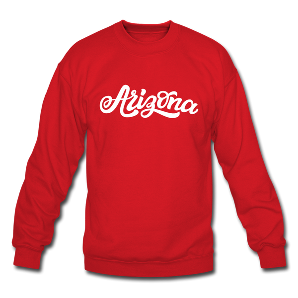 Arizona Sweatshirt - Hand Lettered Arizona Crewneck Sweatshirt - red
