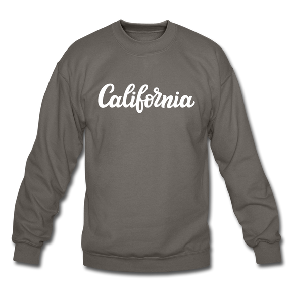 California Sweatshirt - Hand Lettered California Crewneck Sweatshirt - asphalt gray