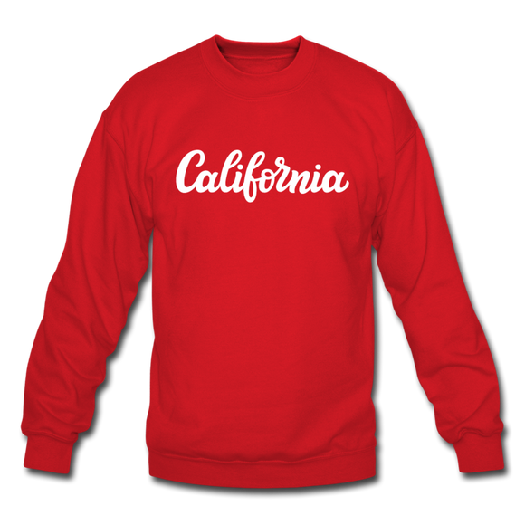 California Sweatshirt - Hand Lettered California Crewneck Sweatshirt - red