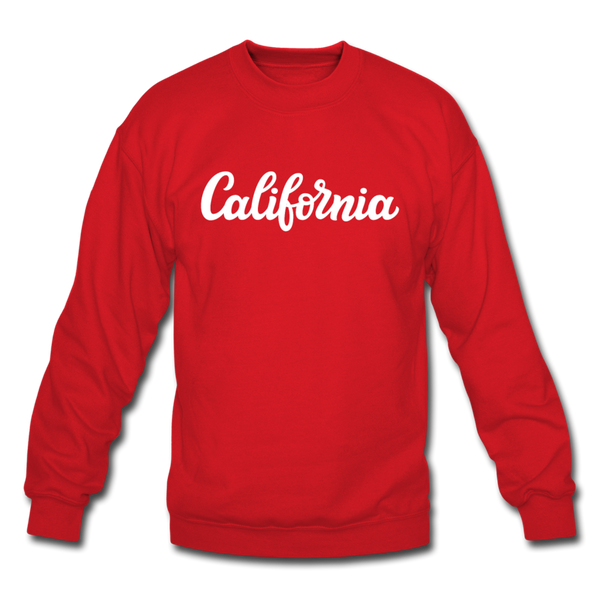 California Sweatshirt - Hand Lettered California Crewneck Sweatshirt - red