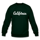 California Sweatshirt - Hand Lettered California Crewneck Sweatshirt - forest green