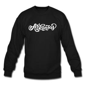 Arkansas Sweatshirt - Hand Lettered Arkansas Crewneck Sweatshirt - black