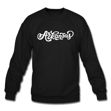 Arkansas Sweatshirt - Hand Lettered Arkansas Crewneck Sweatshirt - black