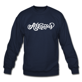 Arkansas Sweatshirt - Hand Lettered Arkansas Crewneck Sweatshirt - navy
