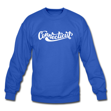 Connecticut Sweatshirt - Hand Lettered Connecticut Crewneck Sweatshirt - royal blue