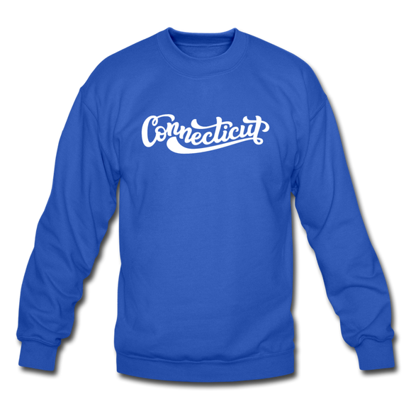 Connecticut Sweatshirt - Hand Lettered Connecticut Crewneck Sweatshirt - royal blue