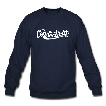 Connecticut Sweatshirt - Hand Lettered Connecticut Crewneck Sweatshirt - navy