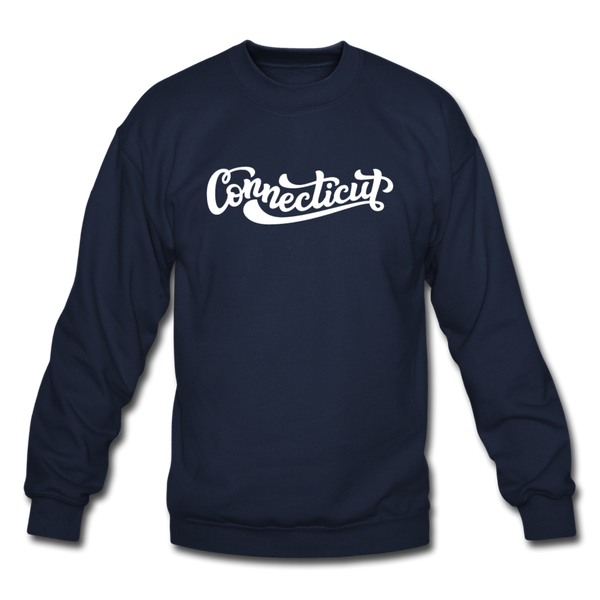 Connecticut Sweatshirt - Hand Lettered Connecticut Crewneck Sweatshirt - navy