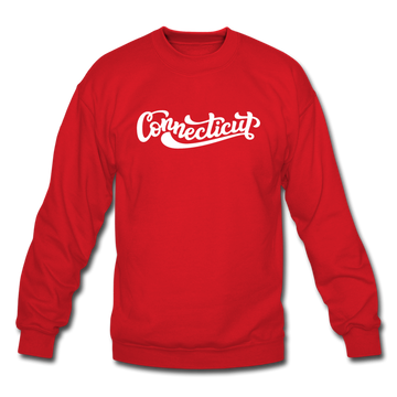 Connecticut Sweatshirt - Hand Lettered Connecticut Crewneck Sweatshirt - red