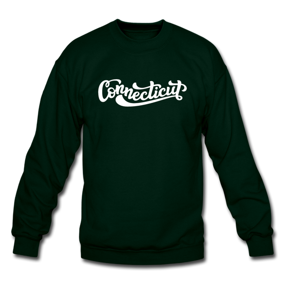 Connecticut Sweatshirt - Hand Lettered Connecticut Crewneck Sweatshirt - forest green