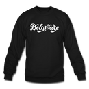 Delaware Sweatshirt - Hand Lettered Delaware Crewneck Sweatshirt - black
