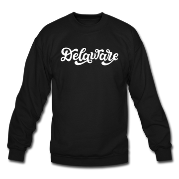 Delaware Sweatshirt - Hand Lettered Delaware Crewneck Sweatshirt - black