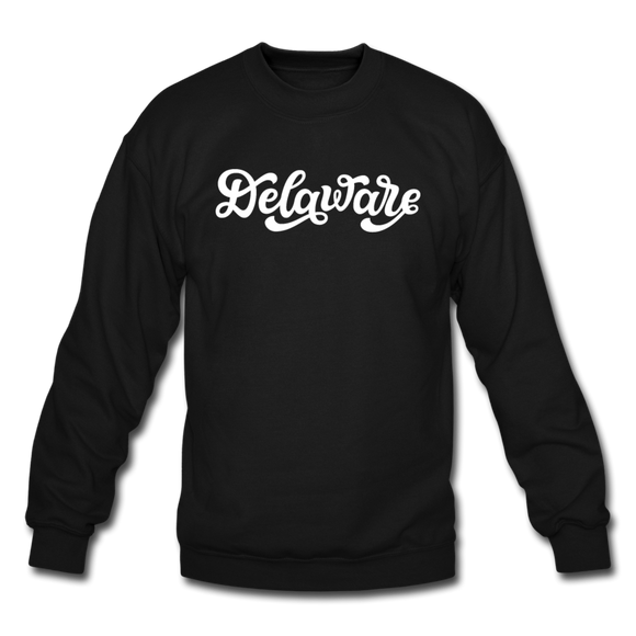 Delaware Sweatshirt - Hand Lettered Delaware Crewneck Sweatshirt - black