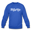 Delaware Sweatshirt - Hand Lettered Delaware Crewneck Sweatshirt - royal blue