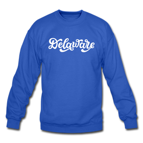 Delaware Sweatshirt - Hand Lettered Delaware Crewneck Sweatshirt - royal blue
