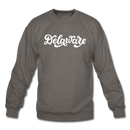 Delaware Sweatshirt - Hand Lettered Delaware Crewneck Sweatshirt - asphalt gray