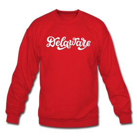 Delaware Sweatshirt - Hand Lettered Delaware Crewneck Sweatshirt - red