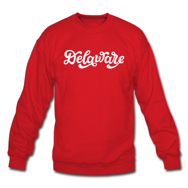 Delaware Sweatshirt - Hand Lettered Delaware Crewneck Sweatshirt - red
