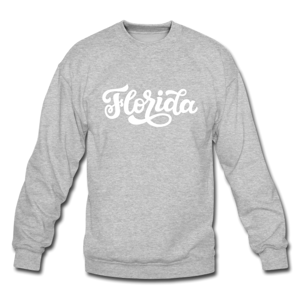 Florida Sweatshirt - Hand Lettered Florida Crewneck Sweatshirt - heather gray