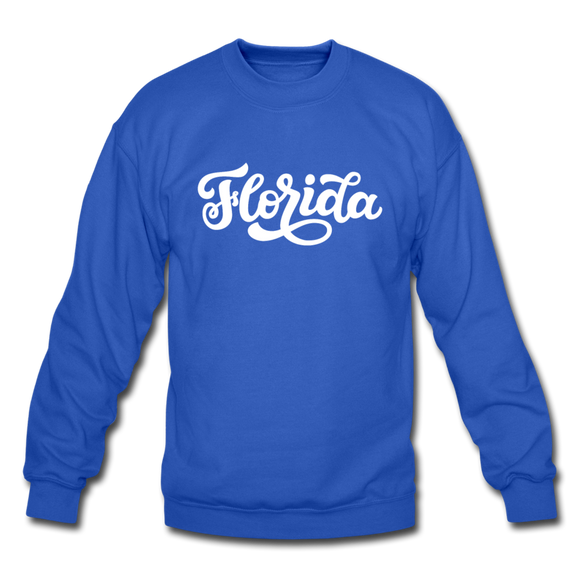 Florida Sweatshirt - Hand Lettered Florida Crewneck Sweatshirt - royal blue