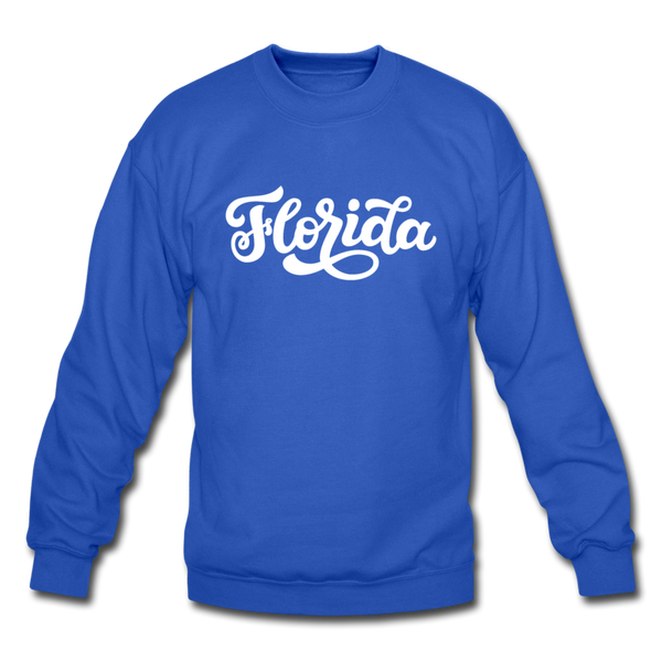 Florida Sweatshirt - Hand Lettered Florida Crewneck Sweatshirt - royal blue
