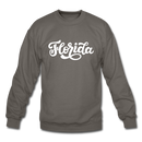 Florida Sweatshirt - Hand Lettered Florida Crewneck Sweatshirt - asphalt gray