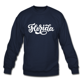 Florida Sweatshirt - Hand Lettered Florida Crewneck Sweatshirt - navy