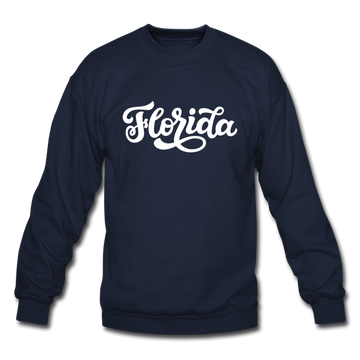 Florida Sweatshirt - Hand Lettered Florida Crewneck Sweatshirt - navy