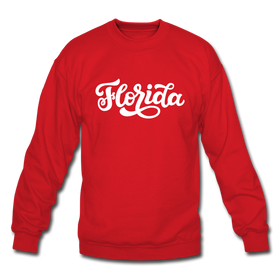 Florida Sweatshirt - Hand Lettered Florida Crewneck Sweatshirt - red