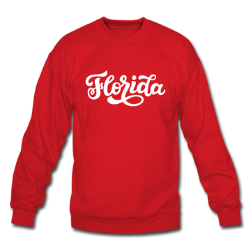 Florida Sweatshirt - Hand Lettered Florida Crewneck Sweatshirt - red