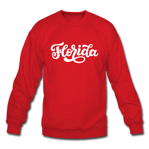 Florida Sweatshirt - Hand Lettered Florida Crewneck Sweatshirt - red