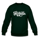 Florida Sweatshirt - Hand Lettered Florida Crewneck Sweatshirt - forest green