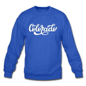 Colorado Sweatshirt - Hand Lettered Colorado Crewneck Sweatshirt - royal blue