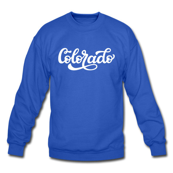 Colorado Sweatshirt - Hand Lettered Colorado Crewneck Sweatshirt - royal blue
