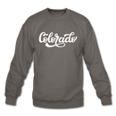Colorado Sweatshirt - Hand Lettered Colorado Crewneck Sweatshirt - asphalt gray