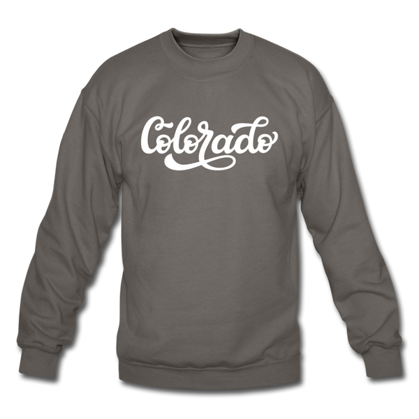 Colorado Sweatshirt - Hand Lettered Colorado Crewneck Sweatshirt - asphalt gray