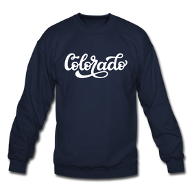 Colorado Sweatshirt - Hand Lettered Colorado Crewneck Sweatshirt - navy