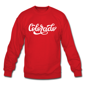 Colorado Sweatshirt - Hand Lettered Colorado Crewneck Sweatshirt - red