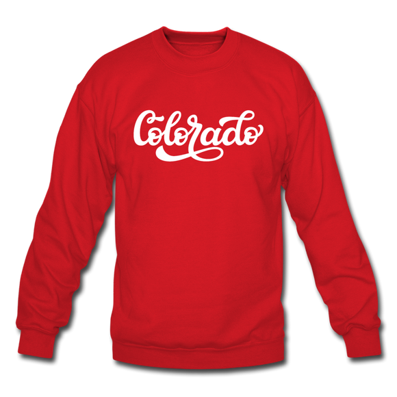 Colorado Sweatshirt - Hand Lettered Colorado Crewneck Sweatshirt - red