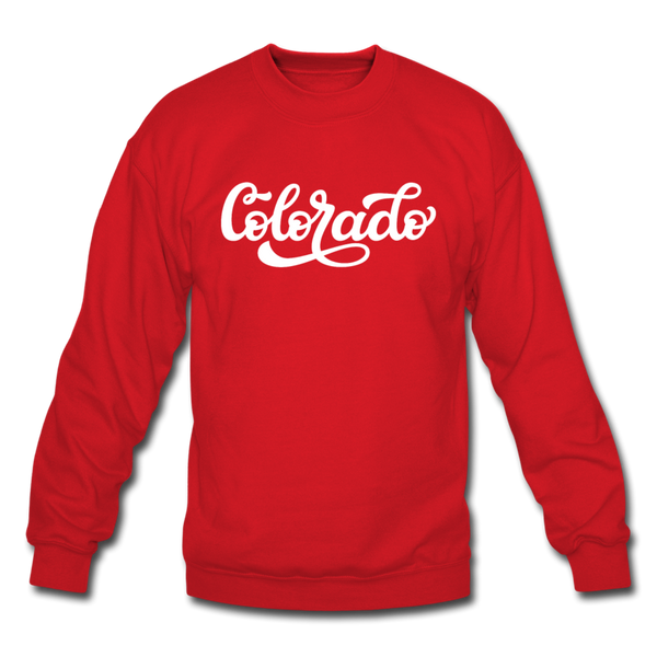 Colorado Sweatshirt - Hand Lettered Colorado Crewneck Sweatshirt - red