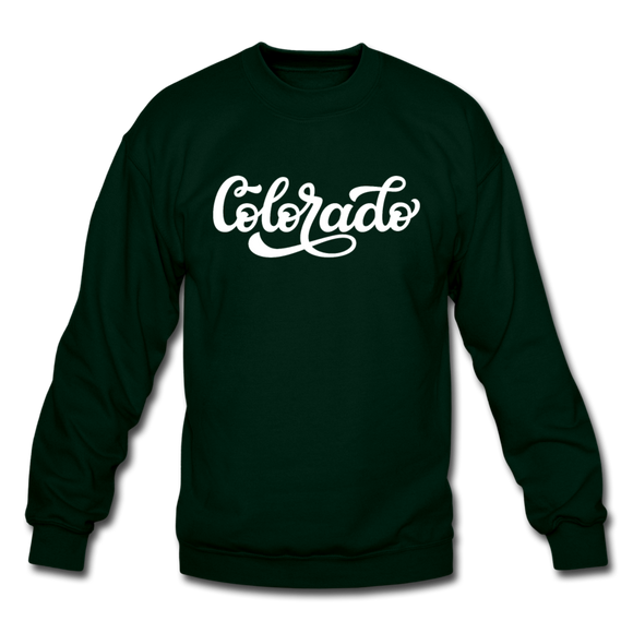 Colorado Sweatshirt - Hand Lettered Colorado Crewneck Sweatshirt - forest green