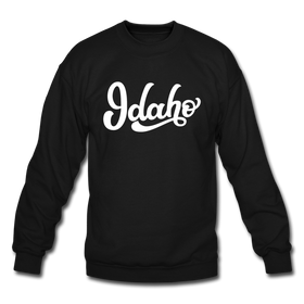 Idaho Sweatshirt - Hand Lettered Idaho Crewneck Sweatshirt - black
