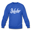 Idaho Sweatshirt - Hand Lettered Idaho Crewneck Sweatshirt - royal blue