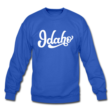 Idaho Sweatshirt - Hand Lettered Idaho Crewneck Sweatshirt - royal blue