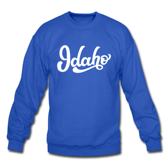 Idaho Sweatshirt - Hand Lettered Idaho Crewneck Sweatshirt - royal blue