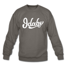 Idaho Sweatshirt - Hand Lettered Idaho Crewneck Sweatshirt - asphalt gray